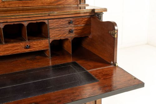 GRAND SCALE 19TH CENTURY ENGLISH REGENCY MAHOGANY SECRETAIRE BOOKCASE - ADDITIONAL PHOTO 12