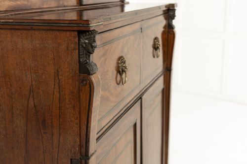 GRAND SCALE 19TH CENTURY ENGLISH REGENCY MAHOGANY SECRETAIRE BOOKCASE - ADDITIONAL PHOTO 16