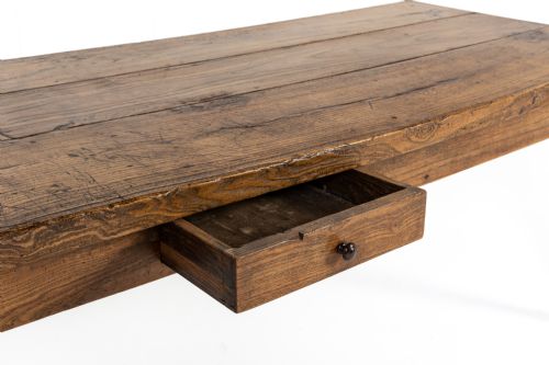 18TH CENTURY ENGLISH ASH AND OAK RUSTIC FARMHOUSE TABLE - ADDITIONAL PHOTO 1