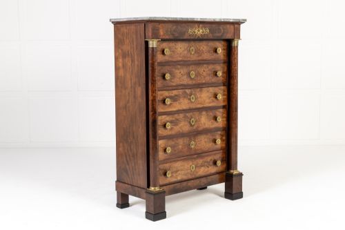 EARLY 19TH CENTURY FRENCH MAHOGANY SEMAINIER - ADDITIONAL PHOTO 1