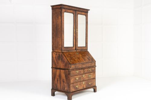EARLY 18TH CENTURY ENGLISH GEORGE I WALNUT BUREAU BOOKCASE - ADDITIONAL PHOTO 1