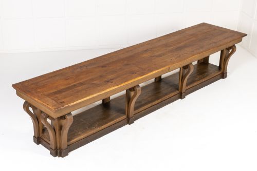 MONUMENTAL FOUR METRE 19TH CENTURY FRENCH OAK DRAPERS TABLE - ADDITIONAL PHOTO 1