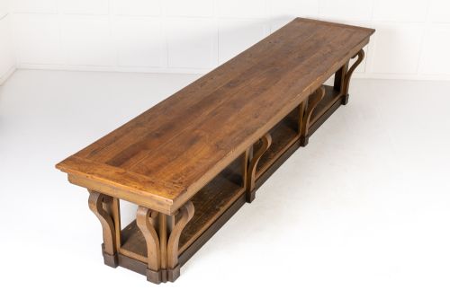 MONUMENTAL FOUR METRE 19TH CENTURY FRENCH OAK DRAPERS TABLE - ADDITIONAL PHOTO 2