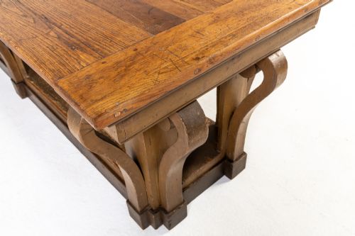 MONUMENTAL FOUR METRE 19TH CENTURY FRENCH OAK DRAPERS TABLE - ADDITIONAL PHOTO 6