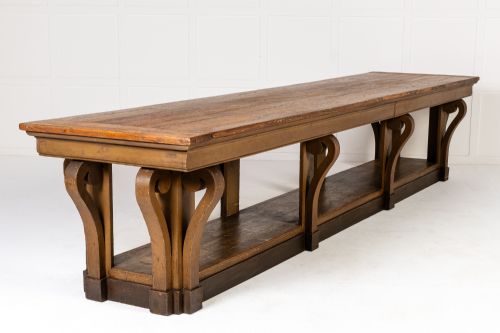 MONUMENTAL FOUR METRE 19TH CENTURY FRENCH OAK DRAPERS TABLE - ADDITIONAL PHOTO 8