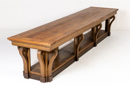 MONUMENTAL FOUR METRE 19TH CENTURY FRENCH OAK DRAPERS TABLE - ADDITIONAL PHOTO 9