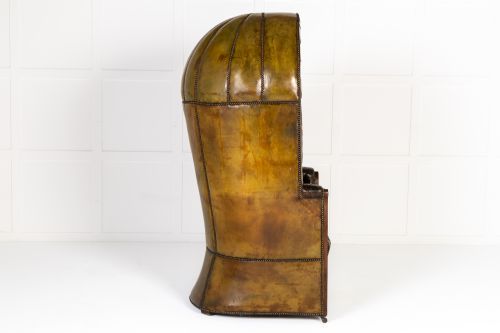 LARGE 18TH CENTURY ENGLISH LEATHER PORTERS CHAIR - ADDITIONAL PHOTO 5