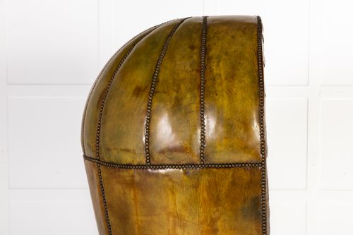 LARGE 18TH CENTURY ENGLISH LEATHER PORTERS CHAIR - ADDITIONAL PHOTO 6