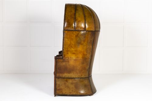 LARGE 18TH CENTURY ENGLISH LEATHER PORTERS CHAIR - ADDITIONAL PHOTO 10