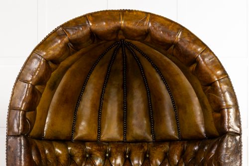 LARGE 18TH CENTURY ENGLISH LEATHER PORTERS CHAIR - ADDITIONAL PHOTO 12