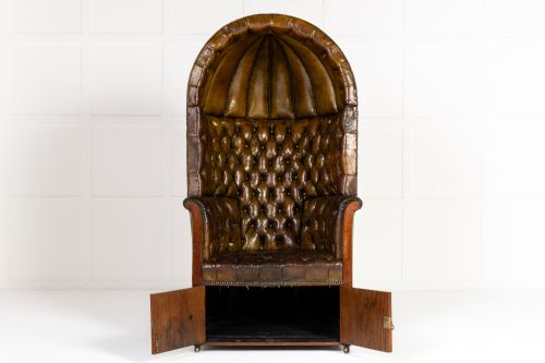 LARGE 18TH CENTURY ENGLISH LEATHER PORTERS CHAIR - ADDITIONAL PHOTO 17