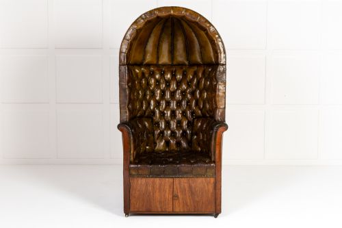 LARGE 18TH CENTURY ENGLISH LEATHER PORTERS CHAIR - ADDITIONAL PHOTO 18