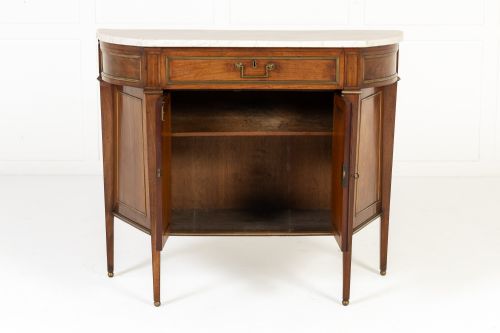 SMALL 18TH CENTURY FRENCH MAHOGANY SIDE CABINET WITH MARBLE TOP - ADDITIONAL PHOTO 4