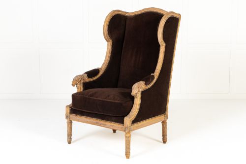 PAIR OF 19TH CENTURY FRENCH WING CHAIRS - ADDITIONAL PHOTO 2