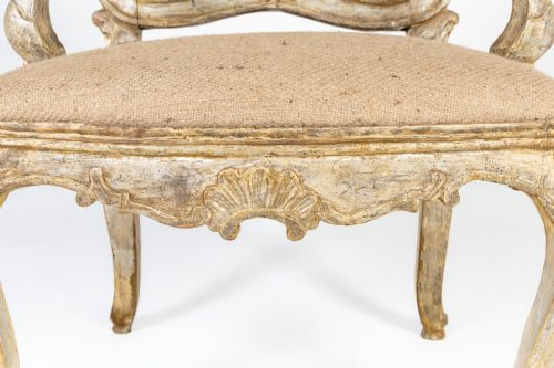 LARGE SCALE PAIR OF 18TH CENTURY ITALIAN SILVER GILT ARMCHAIRS - ADDITIONAL PHOTO 3