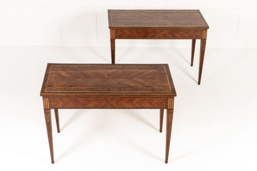 PAIR OF 18TH CENTURY ITALIAN KINGWOOD AND WALNUT CONSOLE TABLES - ADDITIONAL PHOTO 5