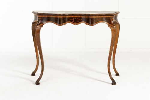 19TH CENTURY ITALIAN WALNUT CONSOLESIDE TABLE