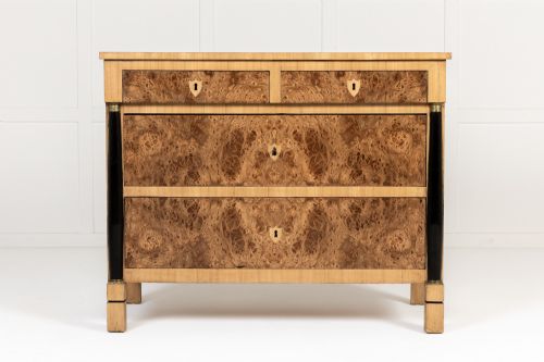 PAIR OF 19TH CENTURY FRENCH BURR ELM COMMODES - ADDITIONAL PHOTO 6
