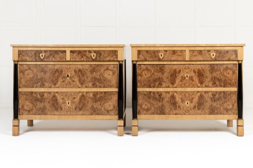 PAIR OF 19TH CENTURY FRENCH BURR ELM COMMODES - ADDITIONAL PHOTO 8