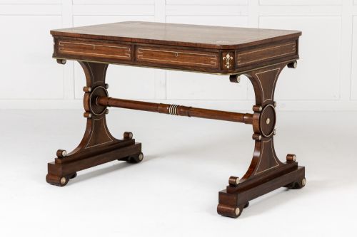 19TH CENTURY ENGLISH REGENCY ROSEWOOD LIBRARY TABLE
