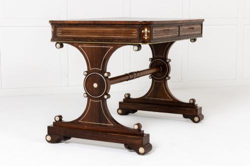 19TH CENTURY ENGLISH REGENCY ROSEWOOD LIBRARY TABLE - ADDITIONAL PHOTO 10