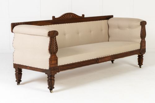 LARGE 19TH CENTURY ENGLISH REGENCY ROSEWOOD SOFA - ADDITIONAL PHOTO 10