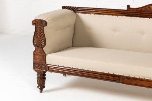 LARGE 19TH CENTURY ENGLISH REGENCY ROSEWOOD SOFA - ADDITIONAL PHOTO 1