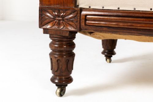 LARGE 19TH CENTURY ENGLISH REGENCY ROSEWOOD SOFA - ADDITIONAL PHOTO 5