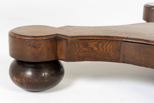 LARGE 19TH CENTURY ENGLISH OAK DRUM TABLE - ADDITIONAL PHOTO 2