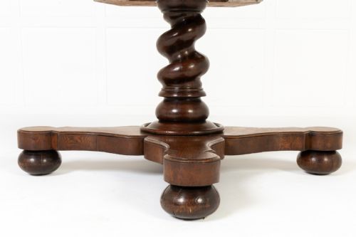 LARGE 19TH CENTURY ENGLISH OAK DRUM TABLE - ADDITIONAL PHOTO 5