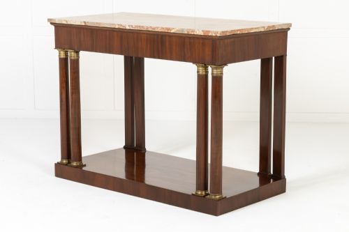 PAIR OF 19TH CENTURY ITALIAN MAHOGANY CONSOLE TABLES - ADDITIONAL PHOTO 1