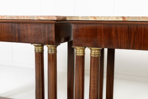PAIR OF 19TH CENTURY ITALIAN MAHOGANY CONSOLE TABLES - ADDITIONAL PHOTO 4
