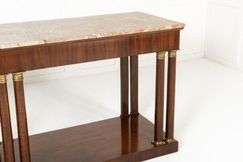 PAIR OF 19TH CENTURY ITALIAN MAHOGANY CONSOLE TABLES - ADDITIONAL PHOTO 5