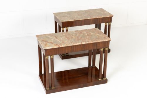 PAIR OF 19TH CENTURY ITALIAN MAHOGANY CONSOLE TABLES - ADDITIONAL PHOTO 8