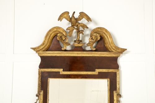 LARGE 18TH CENTURY ENGLISH WALNUT AND GILT MIRROR - ADDITIONAL PHOTO 9
