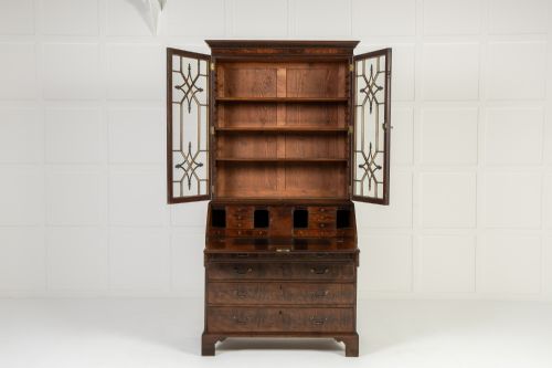 18TH CENTURY ENGLISH MAHOGANY SECRETAIRE BUREAU BOOKCASECABINET - ADDITIONAL PHOTO 5