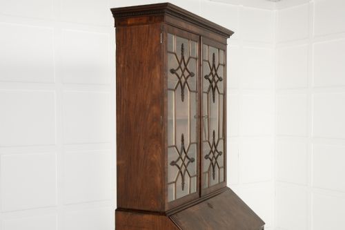 18TH CENTURY ENGLISH MAHOGANY SECRETAIRE BUREAU BOOKCASECABINET - ADDITIONAL PHOTO 6