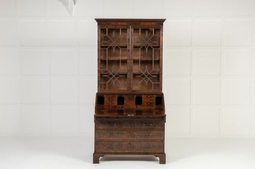18TH CENTURY ENGLISH MAHOGANY SECRETAIRE BUREAU BOOKCASECABINET - ADDITIONAL PHOTO 12