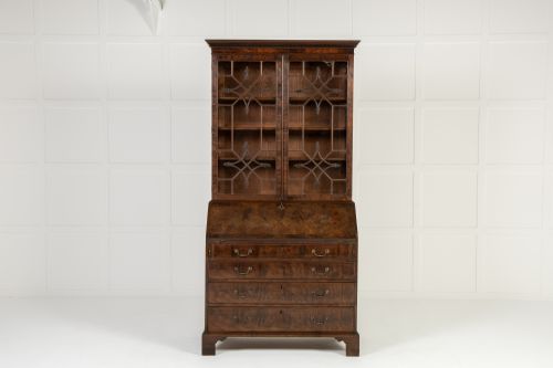 18TH CENTURY ENGLISH MAHOGANY SECRETAIRE BUREAU BOOKCASECABINET - ADDITIONAL PHOTO 14