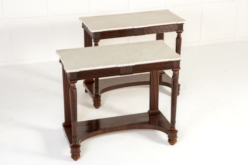 PAIR OF 19TH CENTURY ITALIAN MAHOGANY CONSOLE TABLES