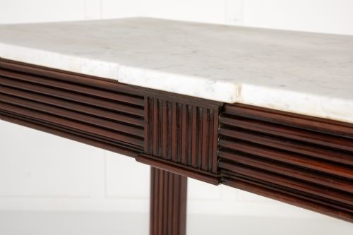 PAIR OF 19TH CENTURY ITALIAN MAHOGANY CONSOLE TABLES - ADDITIONAL PHOTO 4