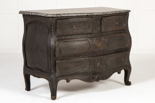 18TH CENTURY FRENCH EBONISED BOMBE COMMODE - ADDITIONAL PHOTO 1