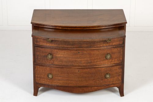 19TH CENTURY MAHOGANY ENGLISH REGENCY BOW FRONTED CHEST OF DRAWERS - ADDITIONAL PHOTO 4