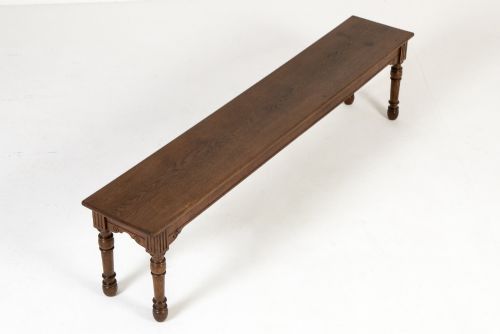 19TH CENTURY OAK HALL BENCH