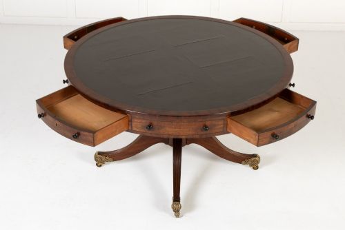 19TH CENTURY ENGLISH REGENCY MAHOGANY DRUM TABLE - ADDITIONAL PHOTO 6