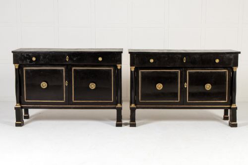 PAIR OF 18TH CENTURY ITALIAN EBONISED CABINETS