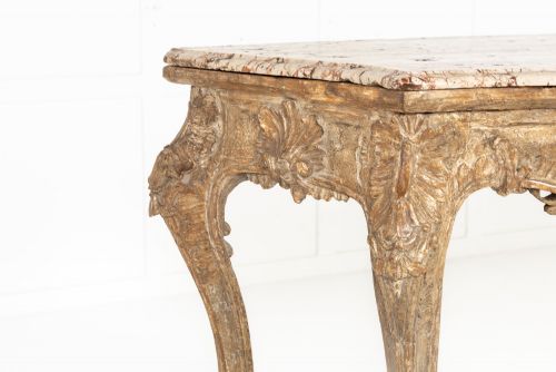 SMALL 18TH CENTURY ITALIAN SILVER GILT CONSOLE TABLE - ADDITIONAL PHOTO 2