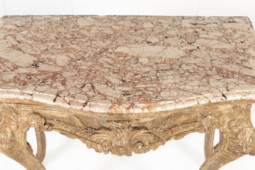 SMALL 18TH CENTURY ITALIAN SILVER GILT CONSOLE TABLE - ADDITIONAL PHOTO 4