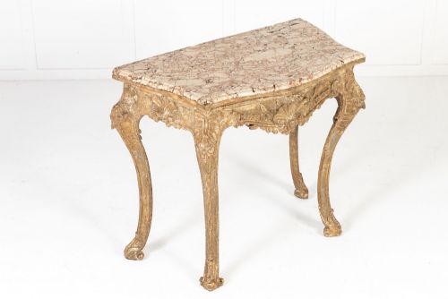 SMALL 18TH CENTURY ITALIAN SILVER GILT CONSOLE TABLE