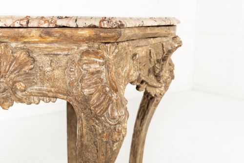 SMALL 18TH CENTURY ITALIAN SILVER GILT CONSOLE TABLE - ADDITIONAL PHOTO 11